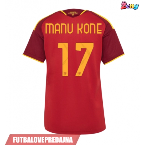 Lacne Ženy Futbalové dres AS Roma Manu Kone #17 2026-27 Krátky Rukáv - Domáci